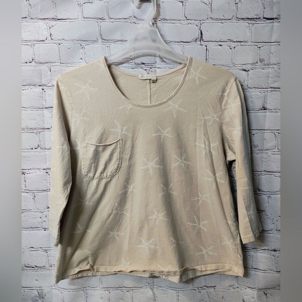 Fresh Produce Sea Star Redi Top OS Fits XL Quarter Sleeve  Beachy Vibes
